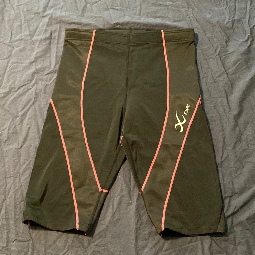 Cw-X compression shorts- new! Pink stitching